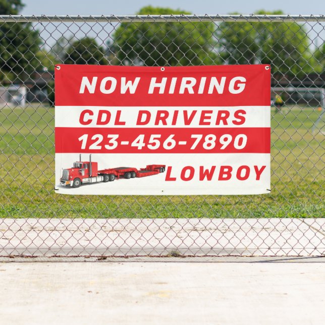 Personalize Now Hiring Lowboy CDL Drivers  Banner (Insitu)