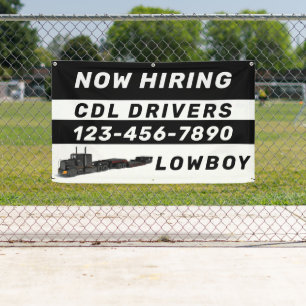 Personalize Now Hiring Lowboy CDL Drivers Banner