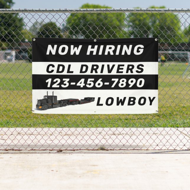 Personalize Now Hiring Lowboy CDL Drivers  Banner (Insitu)