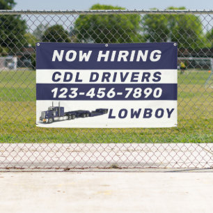 Personalize Now Hiring Lowboy CDL Drivers Banner