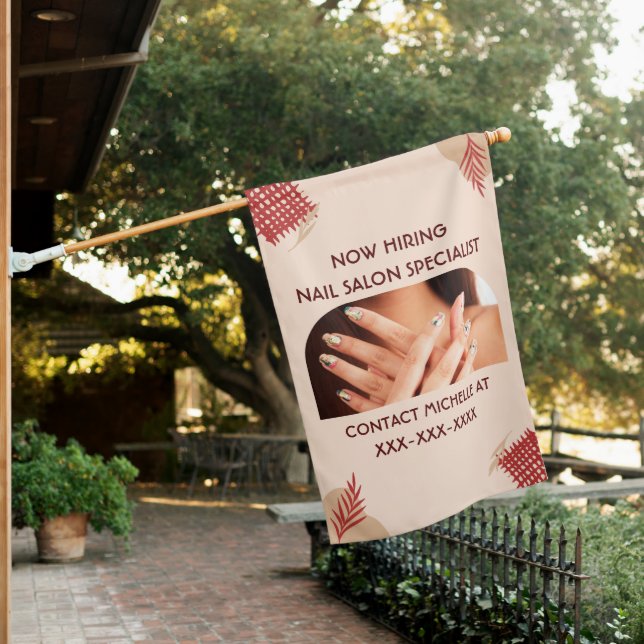 Personalize Now Hiring Nail Salon Specialist  House Flag (In SItu)