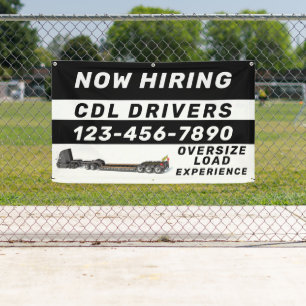 Personalize Now Hiring Oversize Load CDL Drivers Banner