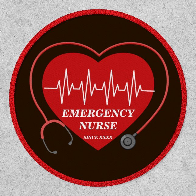 Personalize Nurse Love Heart EKG Stethoscope Patch (Front)