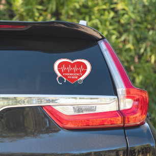 Personalize Nurse Love Heart EKG Stethoscope Sticker