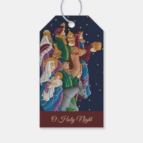 Personalize O Holy Night Nativity Christmas Gift Tags