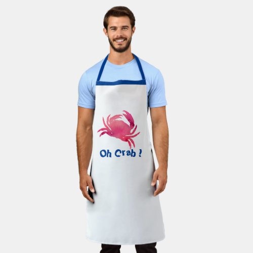 Personalize Of Crab Funny Seafood BBQ Grill Chef Apron