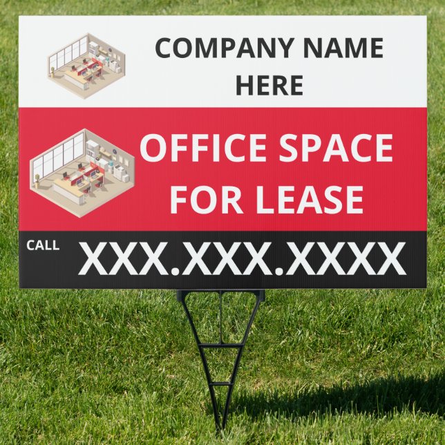 Personalize Office Space For Lease Company Logo Sign (Insitu)