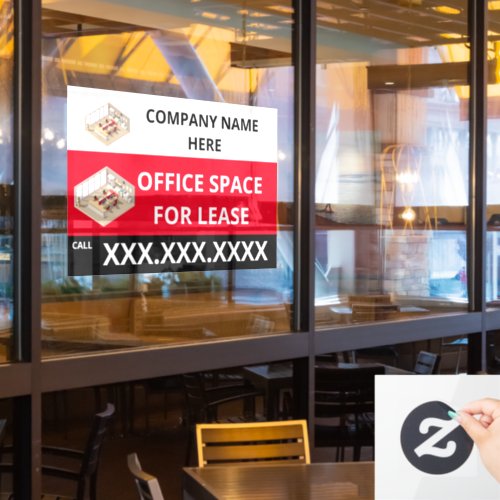 Personalize Office Space For Lease Company Logo Window Cling