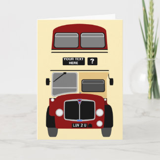 Personalize Old Colchester Essex Double Decker Bus Card