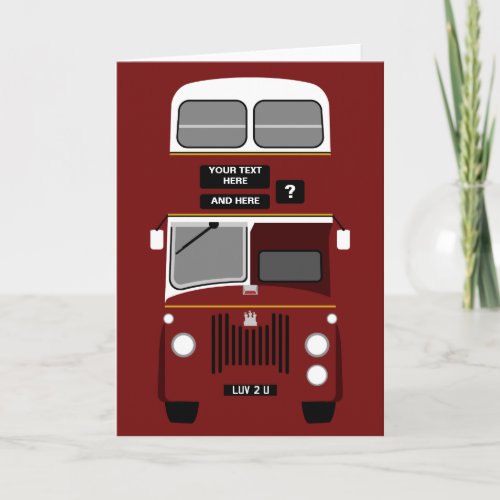 Personalize Old Edinburgh Double Decker Bus Card