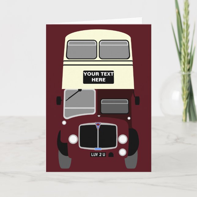 Personalize Old Lowestoft Double Decker Bus Card (Front)