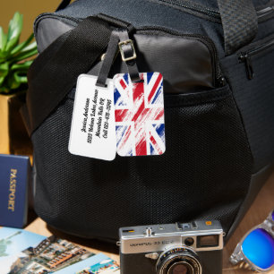 Personalize Old Vintage Grunge United Kingdom Flag Luggage Tag