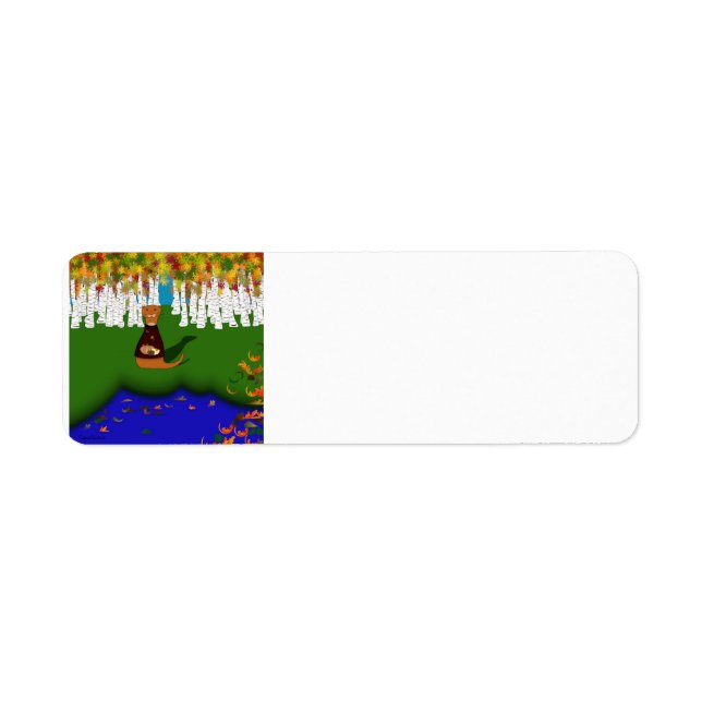 Personalize Oliver The Otter at River Wolf Lake Label (Front)
