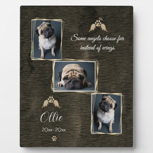 Personalize Ollie Pet Photo Memorial  Plaque