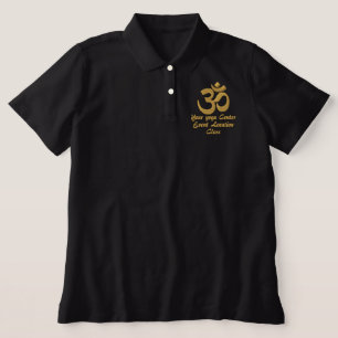 Personalize OM Symbol Spirituality Yoga Embroidery Embroidered Polo Shirt