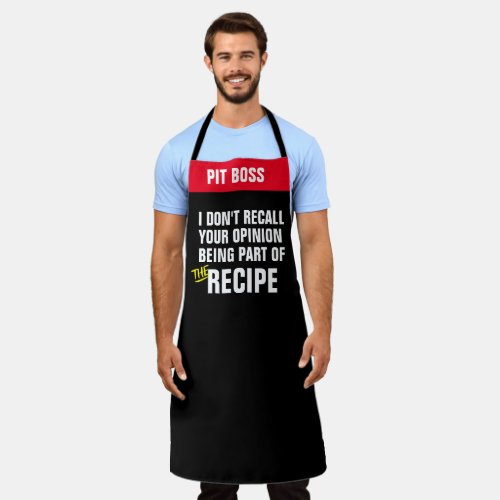 Personalize Opinion  Funny Chef Attitude Grill Apron