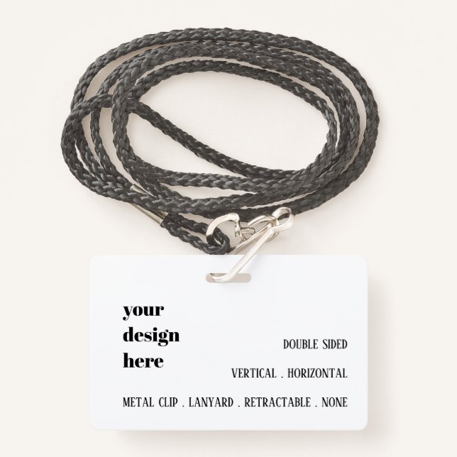 Personalize or Customize  Badge (Front with Lanyard)
