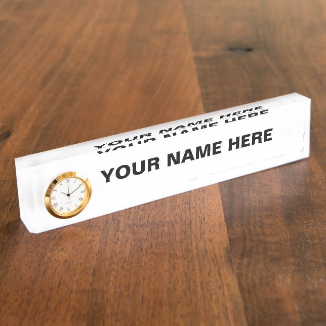 Personalize or Customize  Desk Name Plate (Side)