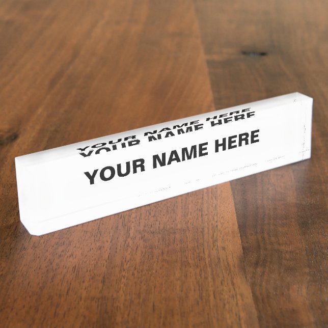 Personalize or Customize  Desk Name Plate (Side)