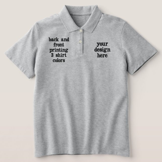 Personalize or Customize Embroidered Polo Shirt (Design Front)