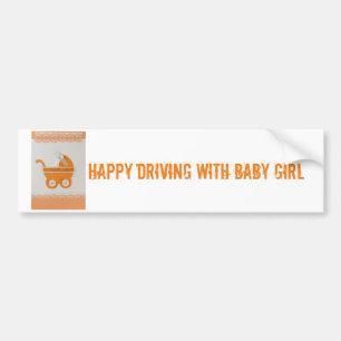 Personalize Orange baby carriage Bumper Sticker