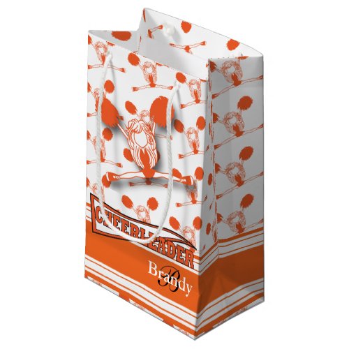 Personalize Orange Cheerleader _  Small Gift Bag