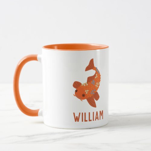 Personalize Orange Koi Goldfish Mug