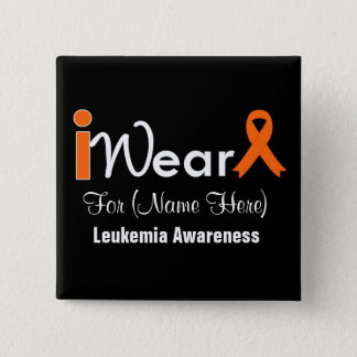 Personalize Orange Ribbon Leukemia Button