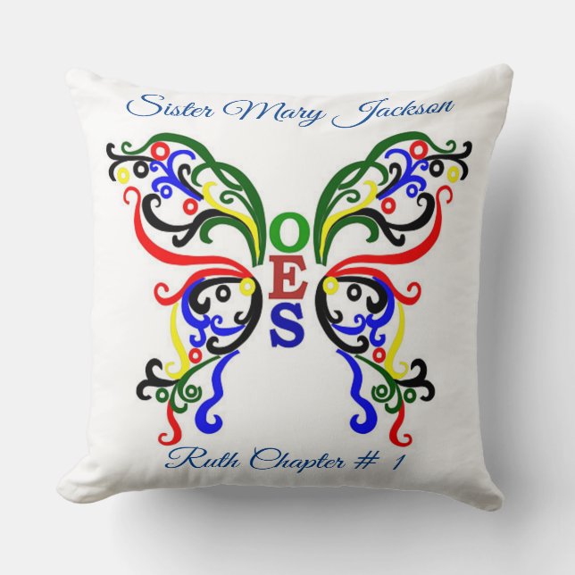 Personalize Order of Eastern Star  Throw Pillow (Front)