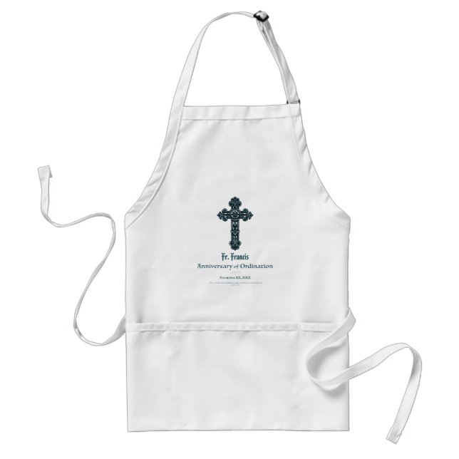 Personalize, Ordination Anniversary Priest, Cross Adult Apron (Front)