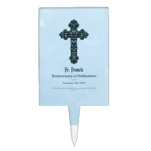 Personalize, Ordination Anniversary Priest, Cross Cake Topper