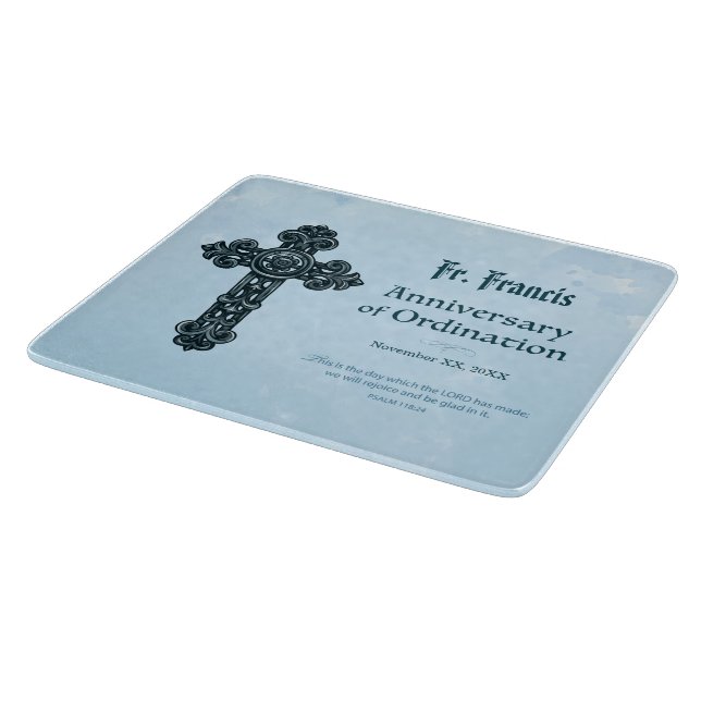 Personalize, Ordination Anniversary Priest, Cross Cutting Board (Corner)