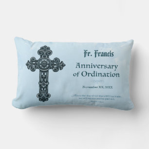 Personalize, Ordination Anniversary Priest, Cross Lumbar Pillow