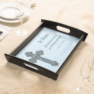 Personalize, Ordination Anniversary Priest, Cross Serving Tray
