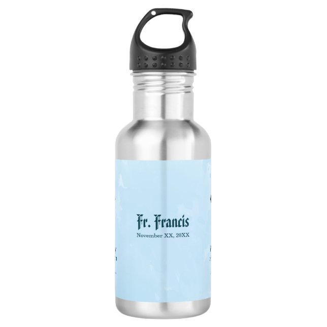 Personalize, Ordination Anniversary Priest, Cross Stainless Steel Water Bottle (Front)