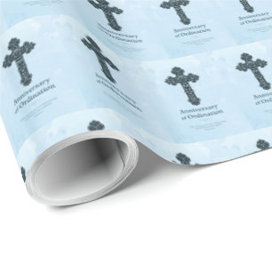 Personalize, Ordination Anniversary Priest, Cross Wrapping Paper