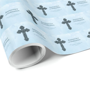 Personalize, Ordination Anniversary Priest, Cross Wrapping Paper