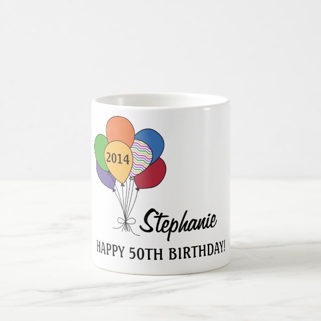 Personalize Our 50th Birthday Balloon Mug (Center)