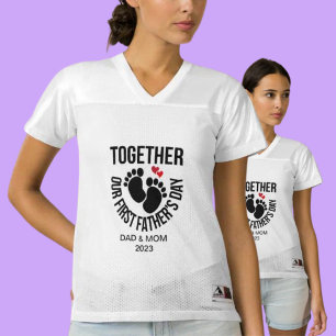 Personalize Our First Father's Day together Women's Football Jersey