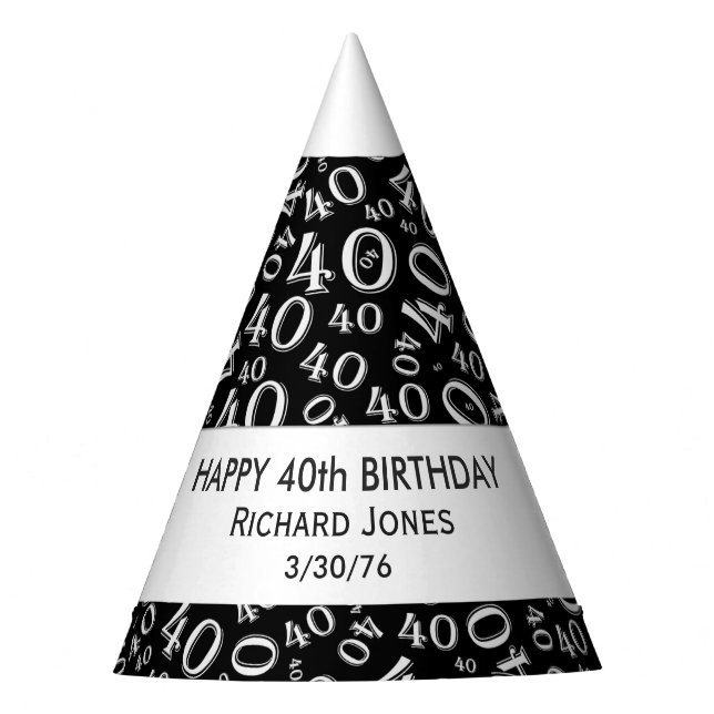 Personalize: Over The Hill 40th Birthday Theme Party Hat (Front)