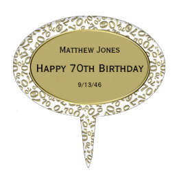 Personalize: Over The Hill 70th Birthday Theme Cake Topper