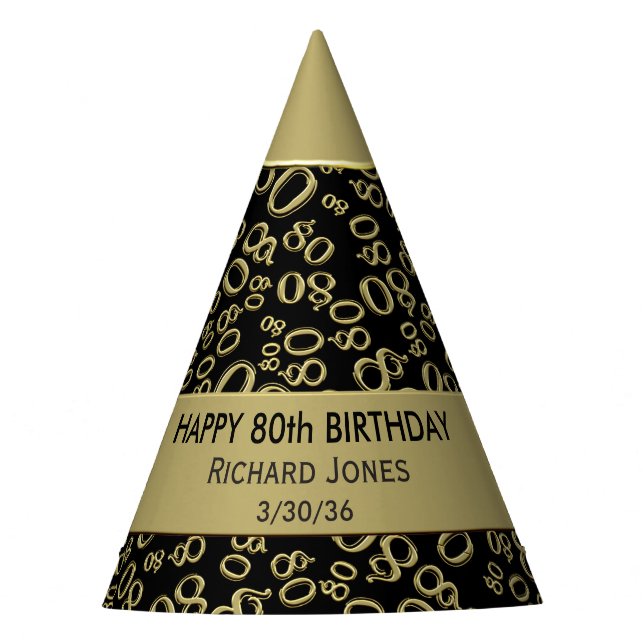 Personalize: Over The Hill 80th Birthday Theme Party Hat (Front)