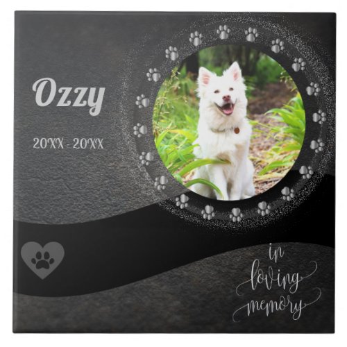 Personalize Ozzy Pet Memorial In Loving Memory  Ceramic Tile