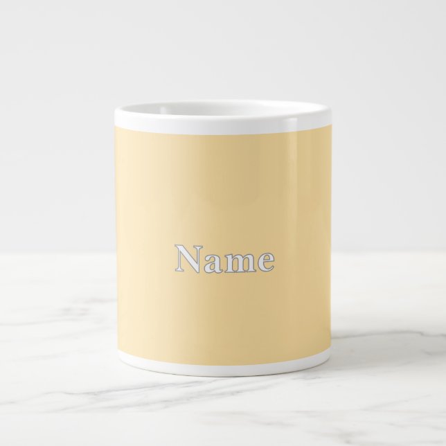 Personalize Pale Yellow  Personalize With Name  Giant Coffee Mug (Front)