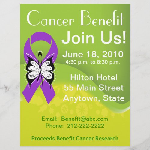 Personalize Pancreatic Cancer Fundraising Benefit Flyer