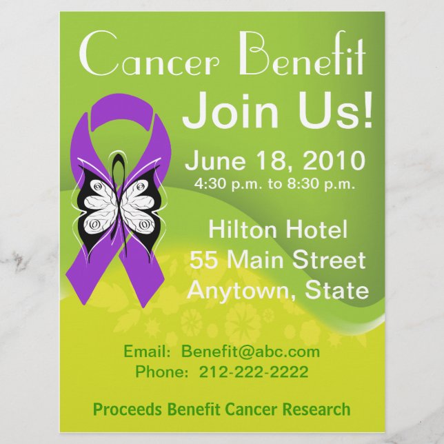 Personalize Pancreatic Cancer Fundraising Benefit Flyer (Front)