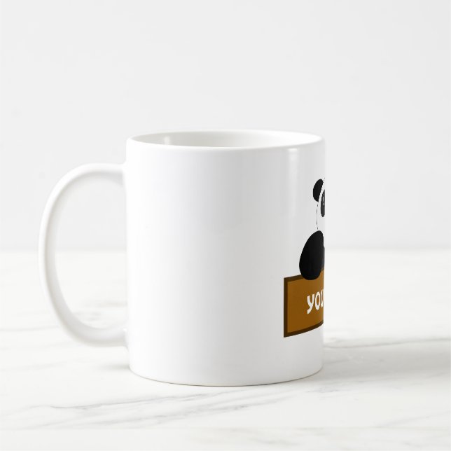 personalize panda name coffee mug (Left)