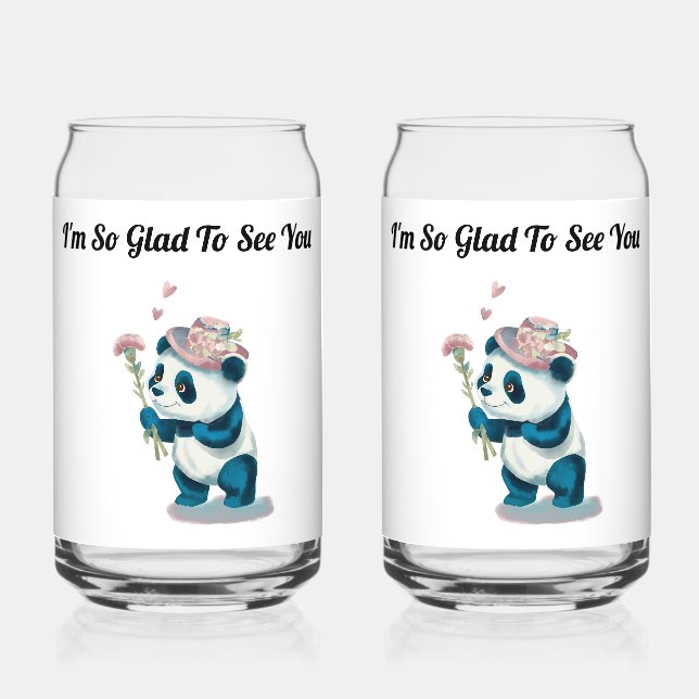 Personalize Panda Soda Glass (Front)