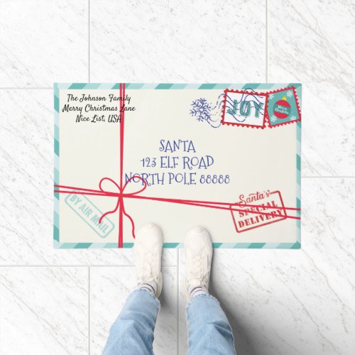 Personalize Parcel Santa Letter Christmas Doormat