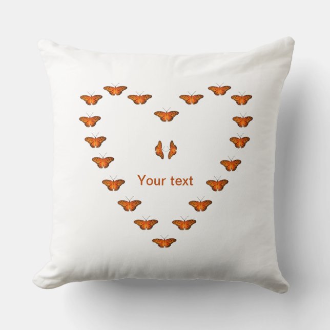 Personalize Passion butterfly in heart shape dance Throw Pillow (Front)
